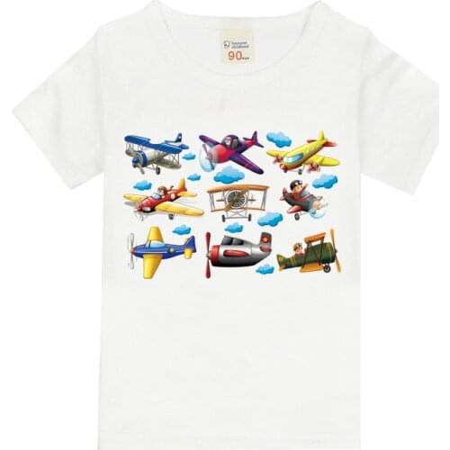 Disney Cartoon Planes Kids T Shirt Calsual Outfits Nine Funny Picture Printing Short-Sleeved Clothes Tops Toddler Boys Girls Tee