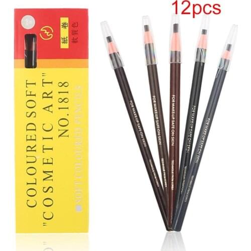 1PCS Waterproof Eyebrow Pencil Free Cutting Natural Long Lasting Paint Black Brown Coffee Microblading Permanent Eyebrow Make Up