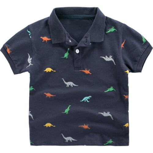 Summer Kids Polo Shirt Boys Short Sleeve Lapel Polos Clothes for Girls Cotton Print Breathable Kids Polo Shirt Children Tops