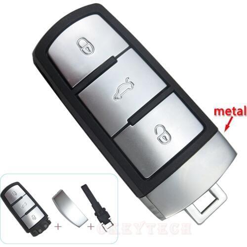 New 3 Buttons Smart Car Key Case Shell Fob Cover For Volkswagen V W Magotan Passat CC Smart Card Insert Blade Auto Accessories