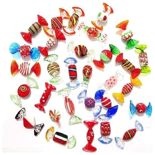 Custom Vintage Murano red Glass Sweets Candy Ornament Home desktop Christmas Decoration accessories Holiday party Gifts for kids
