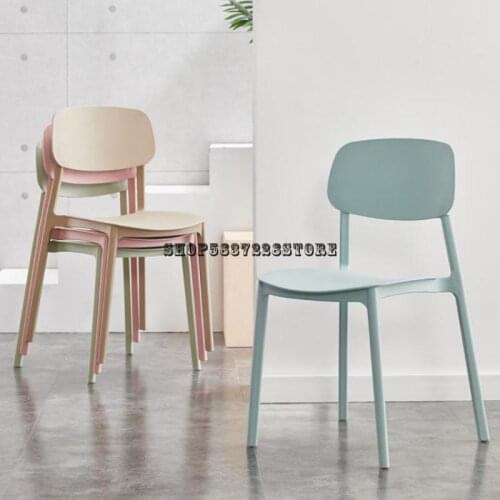 Nordic Plastic Dining Chair Modern Simple Home Back Stool Desk Chair Net Red Milk Tea Shop Leisure Chair Makeup Chair