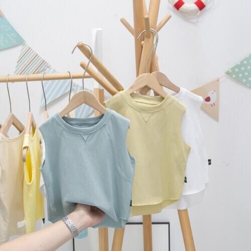 Baby Boys Casual Sleeveless T Shirt 2020 Summer New Childrens Boys Vest T Shirt Kids Korean Top Tees Baby Boys Clothes 2-7Y