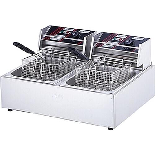 Fry Pan Commercial Electric Fryer French Fries Machine Dough Stick Machine Fried Skewers Double Cylinder Classic Style