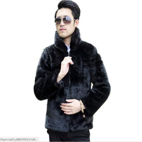 Sale ! sale ! new winter 2018 mens fake fox fur imitation mink coat tide models mens casual leather