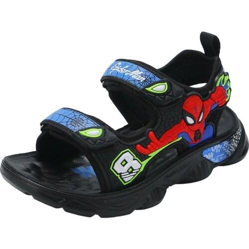 Disney Baby Spiderman Boys Sandals New Summer Kids Beach Shoes Children Cartoon Baby Sandals Soft Toddler Kids