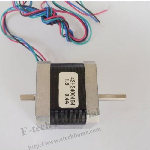 Top grade NEMA 17 Stepper Motor Dual Shaft for CNC 3d Printer 0.4A 56 oz-in Body Length 40mm CE Rohs Stepping Motor