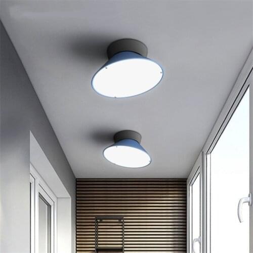 Nordic Circular Rotating Ceiling Lights Modern Bedroom Study Bar Living Room Aisle LED Pizza Color Ceiling Lamps Deco Lighting