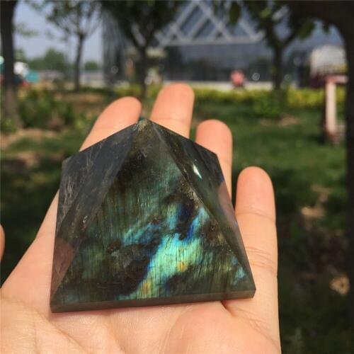 Special offer 2inch natural stones and minerals labradorite pyramid healing crystals purification space for home decoration