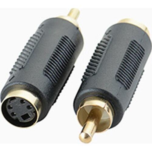 Common 4 PIN S-VIDEO Female To TV RCA AV Male Plug Cable M To F Pin S Video Adapter