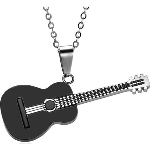 Unisex Punk Rock Music Jewelry Necklaces Women Men Accessories NEW Guitar Pendant Necklace Fashion