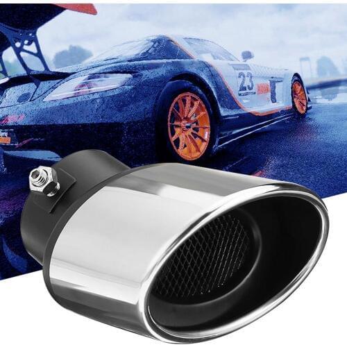 Universal Car Vehicle Rear Curved Exhaust Pipe Tail Muffler Tip Accessories 2019