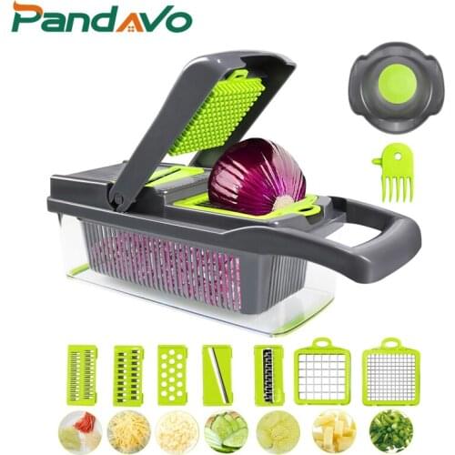 Vegetable Fruit Cutter Onion Slicer Potato Peeler Carrot Grater Chopper Multifunctional Drain Basket Kitchen Tools Accessories