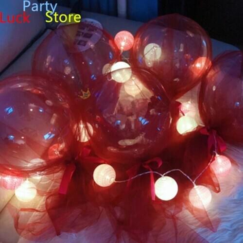 5PCS Net yarn balloon happy birthday party baby shower wedding engagement BOBO balloon anniversary supplies