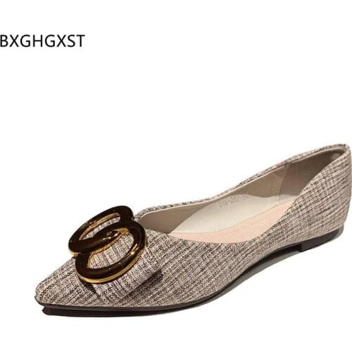 Flats Boat Shoes Women Pointed Toe Loafers Non-leather Casual Shoes Woman Slip on Shoes for Women 2021 Zapatos Mujer Chaussure