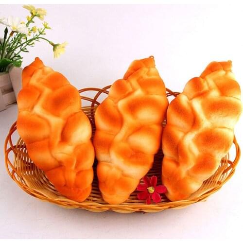 19.5CM French Bread Antistress Jumbo Squishy Phone Straps Pendant Kawaii Cute Squeeze Stress Kids Toy Pillow Loaf Cake Bread Toy