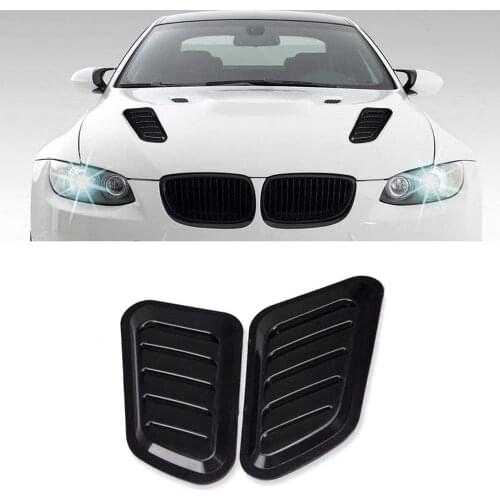 2PCS ABS Car Universal Decorative Intake Scoop Turbo Bonnet Vent Cover Hood Auto