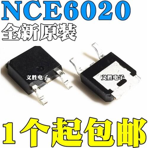 2PCS New and original NCE6020AK Field effect tube MOSFET-N 60V 20A TO-252 With damping IGBT can replace G10N60 n-channel MOS f