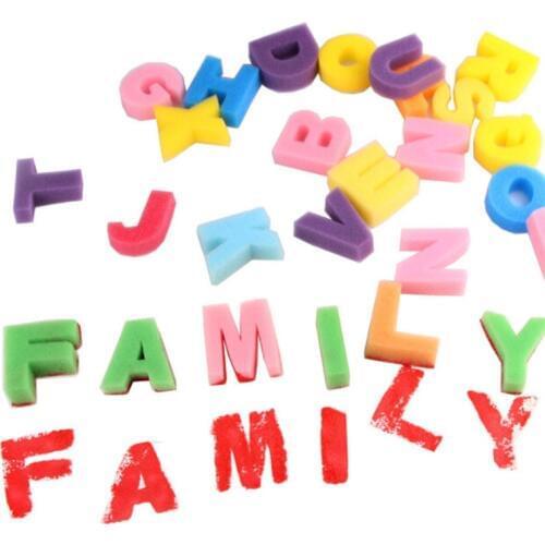 26pcs/set Educational Toys DIY Painting Art Tool Drawing Toys Sponge English Alphabet Stamp Set Graffiti Seal Tool