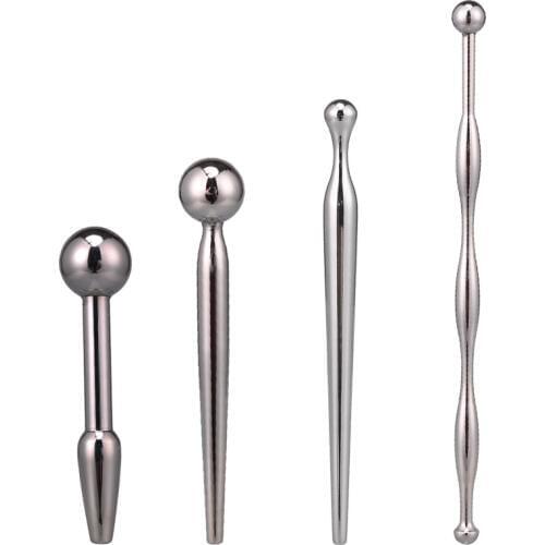 4 size for choose man stainless steel solid urethral plug penis insert metal dilator sex toy for male