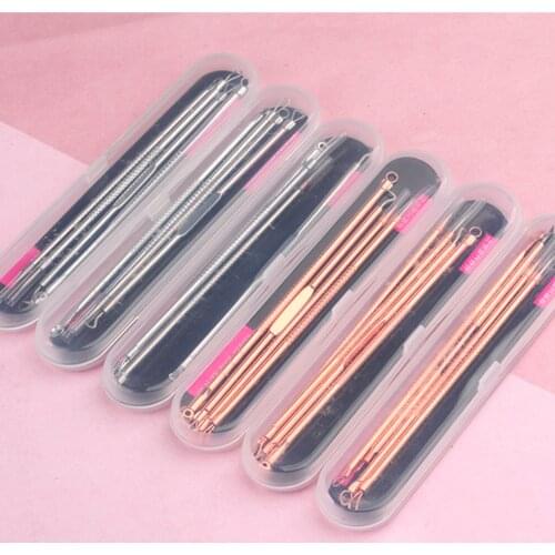 4PCS Stainless Steel Blackhead Remover Skincare Acne Removal Needle Black Dots Cleaner Deep Pore Facial Cleansing Tool Face Care