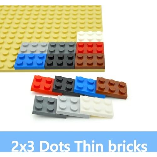 50PCS DIY Building Blocks 2*3 Dot Thin Figures Bricks 2x3 Dots Educational Creative Size Compatible With 3021 Toys for Children