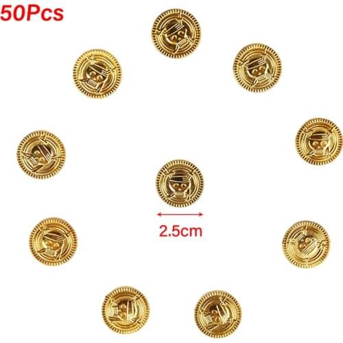 50pcs Pirate gold Coins fake gold Halloween Christmas decorations for home kids