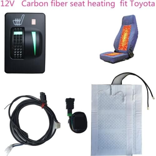 Auto heater seat warm interior parts carbon fiber heating element kit and heated switch for car Toyota Corolla accessory