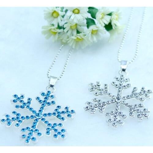 Frozen 2 Snowflake Necklace Chain Jewelry Princess Elsa Anna Pendant Necklace For Girls Gift