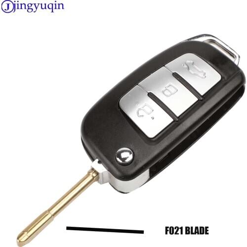 Jingyuqin Folding Key Cover Remote Case For Ford Fiesta Focus 2 Ecosport Kuga Escape C Max Ka 3 Buttons Flip Key Fob FO21