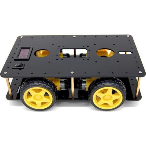 Four-Wheel Drive Intelligent Vehicle Chassis 4WD Vehicle 4-Wheel Drive Intelligent Vehicle Tracking Obstacle Avoidance Robot Cha
