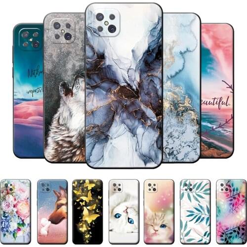 For OPPO Reno 4Z 5G Case Reno4Z Bumper Silicone TPU Soft Phone Cover For OPPO Reno 4 Z 5G Cartoon Black Cases on Reno4 Z 5G