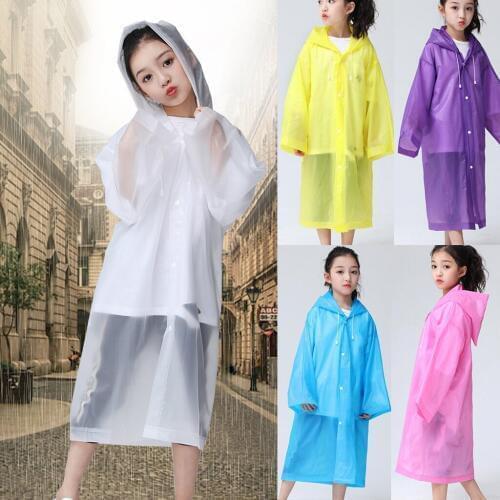 Childrens Outdoor Travel Fashion Adult Raincoat Thick Transparent EVC Raincoat Camping Cycling And Playing Emergency Raincoat