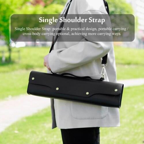 Flute Case 16-Hole/17-Hole Rounded Gig Bag Backpack Box Waterproof PU Leather Non-Woven Fabric Padding Adjustable Shoulder Strap
