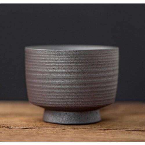 Coarse Pottery Tea Cup Handmade Teacup Retro Sample Teacup Old Rock Mud Host Cup Individual Tea Bowl Accessories