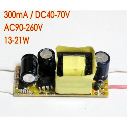 High power 300mA 13-21x1W DC 40V ~ 70V Led Driver 13W/14W/15W/17W/18W/19W/20W/21W Power Supply AC 110V 220V for LED lights