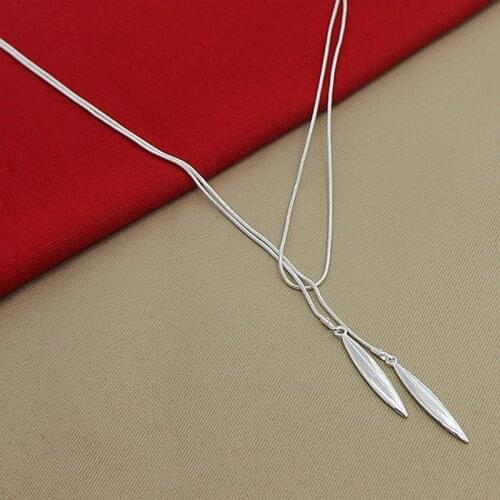 New Arrival Silver Snake Chain Necklace 925 Silver Jewelry Geometric Necklace For Women Men Jewelry Gift