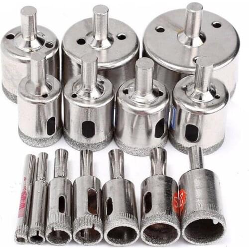 15 Piece Set Of 6-50mm Diamond Coated Drill Bit Set Glass Marble Drill Bit Hole Opener Power Tool Accessories