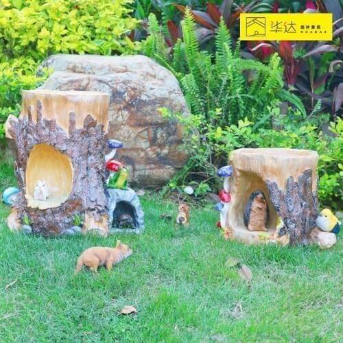 Outdoor decoration resin tree stump decorations resin craft garden decoration home decor