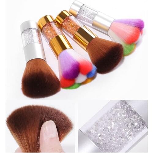 Soft Head Nail Dust Clean Powder Brush Single Acrylic&UV Gel Nail Art Cleaner Remover Brush Beauty Colorful Tool