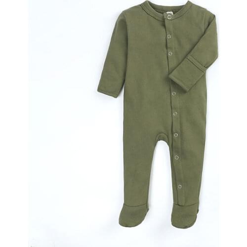 Solid Color Newborn Baby Girl Clothes Spring Autumn Baby Clothes Boys Rompers Cotton Long Sleeve Toddler Romper 3-12 Months