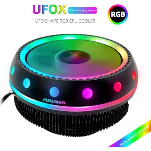COOLMOON UFO RGB CPU Radiator Desktop Computer Mute Universal RGB Color-Changing Computer Cooling CPU Fan