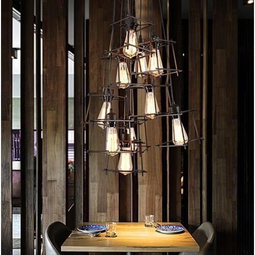 Led Chandelier Northern Europe Modern single-end Loft Industry Retro Personality Bar counter Creative Restaurant Chandelier