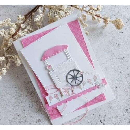 Mmao Crafts Metal Steel Cutting Dies Nostalgia ice cream truck Stencil For DIY Scrapbooking Paper/photo Cards Embossing Dies