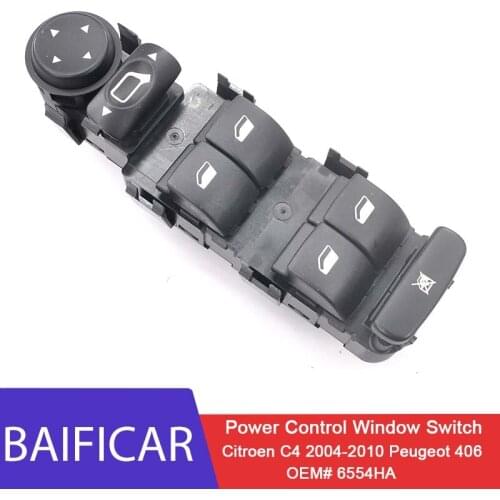 Baificar Brand New High Quality Power Control Window Switch 6554.HA 6554HA For Citroen C4 2004-2010 Peugeot 406
