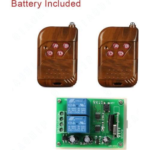 QIACHIP 433MHz Universal Remote Control Switch DC 12V 2 CH RF Relay Receiver Module + 433Mhz Wireless Remote Control Switch Gate