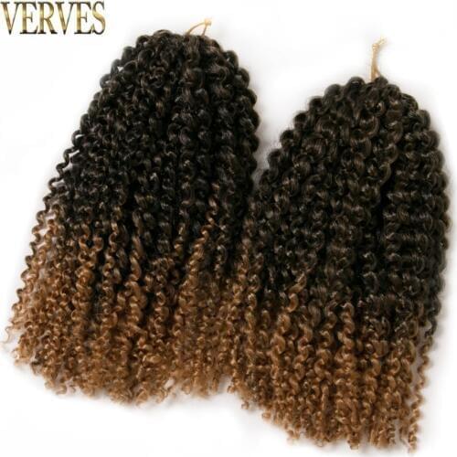 VERVES 1-10 pack crochet braids hair 60g/pack synthetic 12 inch curly Braid ombre braiding hair extentions brown,black,bug