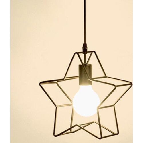 Vintage E27 Nordic Fashion Iron Meal Pendant lamp Personalized Creative Star Pendant light for Restaurant Coffee bar Bedroom