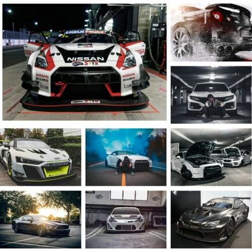 High Performance Car Vintage Classical Car Posters Full Print Canvas Painting Poster Dream Car Mask Man Race Car Home Decoration