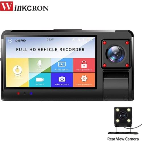 3.0 inch IPS Touch DVR Camera Triple Camera lens Full HD 1080P Car Dash Cam Video Recorder 3 Cameras Recording 160 degree lens